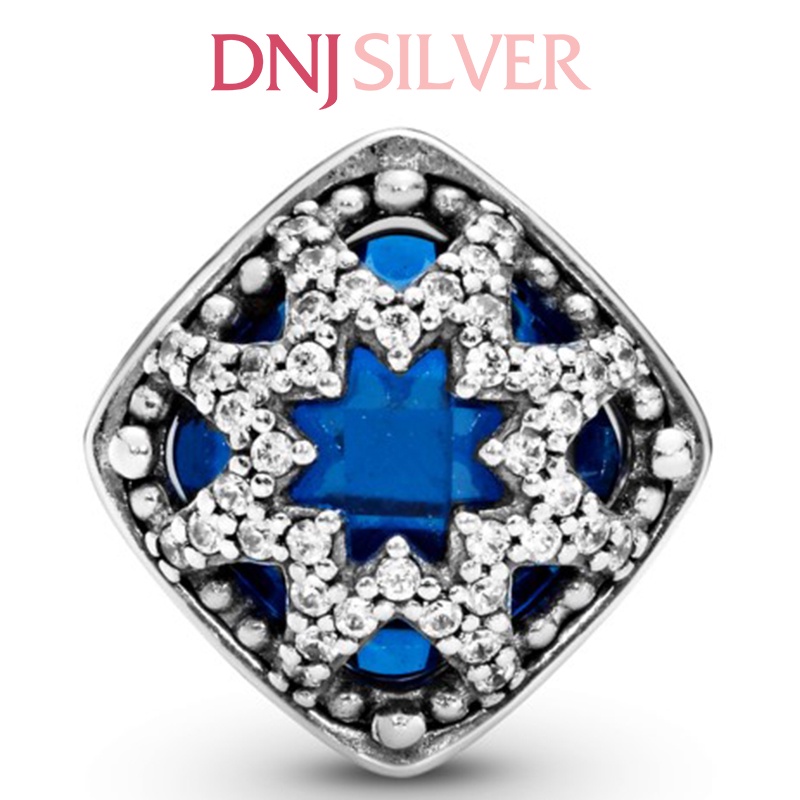 Charm bạc 925 cao cấp, hàng chuẩn bạc - Charm Square Blue Star thích hợp để mix vòng tay charm - DN232