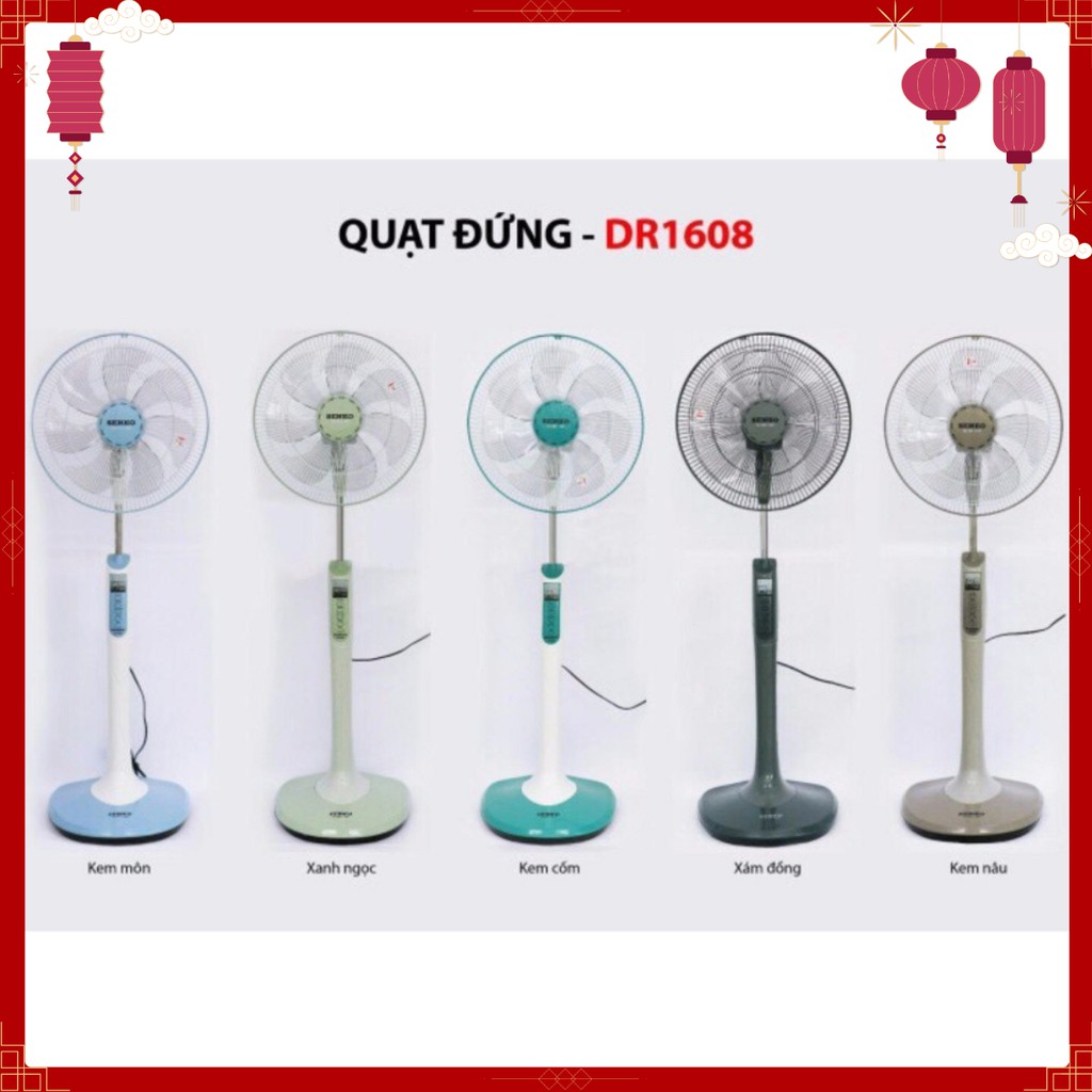 Quạt cây, quạt đứng có điều khiển từ xa senko DR1608 65W - Động cơ lõi đồng - Ngang 49 cm - Cao 130 cm - Sâu 40 cm