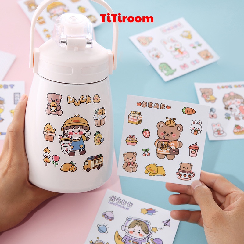 Sticker 2D 3D miếng dán nhãn siêu cute TiTiroom