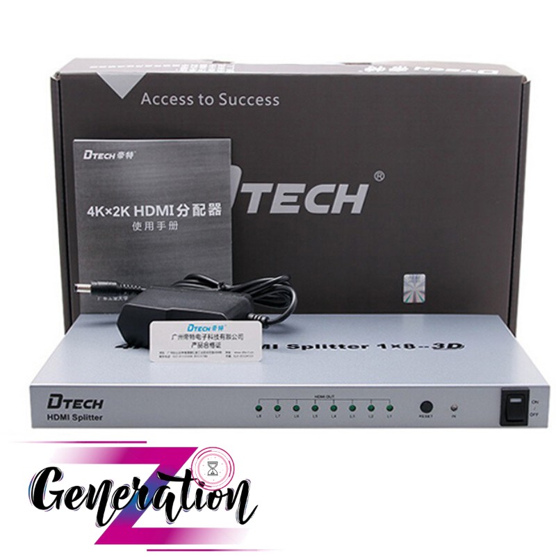 BỘ CHIA HDMI 1 RA 8 DTECH (DT-7148) - MULTI HDMI 1-8 4K DTECH (DT-7148)