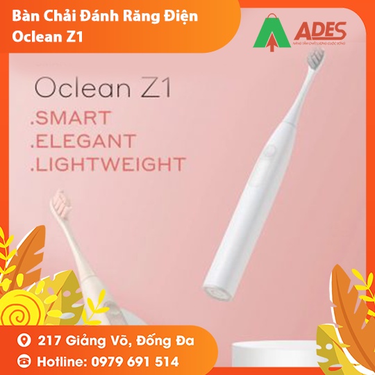 Bàn chải đánh răng điện Oclean Z1 - Hàng Chính Hãng - Sạc nhanh không dây, Màn hình Led, Kháng nước IPX7