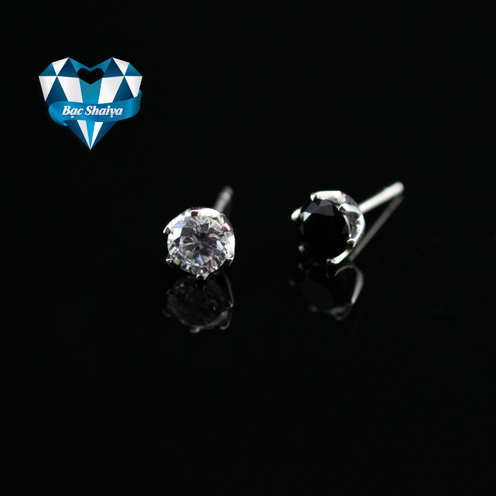 Khuyên tai nam bạc 925 - Bạc Shaiya - KN 42 - Đá CZ 6mm