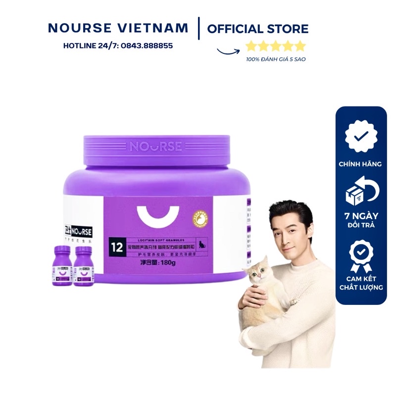 Vitamin Nourse 12 Dưỡng lông cho mèo Phục hồi lông Ngăn ngừa rụng lông NourseVietnam VN12