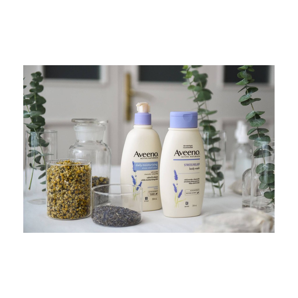 Dưỡng thể & sữa tắm Lavender giảm stress -  Aveeno Active Naturals Stress Relief [HÀNG ÚC ĐỦ BILL]