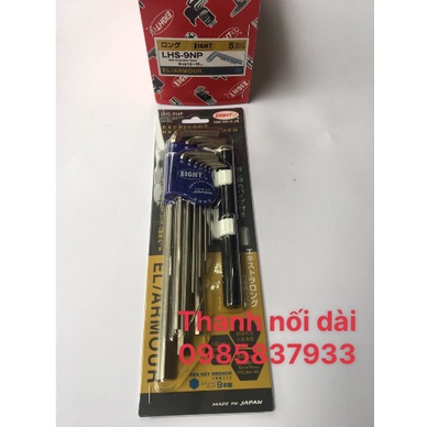 Bộ lục giác 9 chiếc thanh nối dài 1.5-10 mm LHS-9NP Eight Nhật chất lượng hàng đầu thế giới độ bền cao bảo hành dài hạn