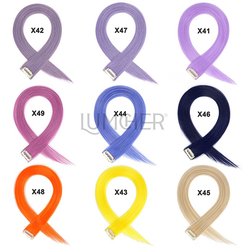 Kẹp tóc giả highlight 55cm phong cách Hàn Quốc làm dày tóc, tự nhiên mềm đẹp tại Lumcher