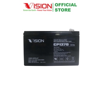Ắc quy 12v-7ah vision cp1270 cho lưu điện, ups cỡ nhỏ , thiết bị điện, loa kéo, cửa cuốn,xe điện trẻ em, chiếu sáng.