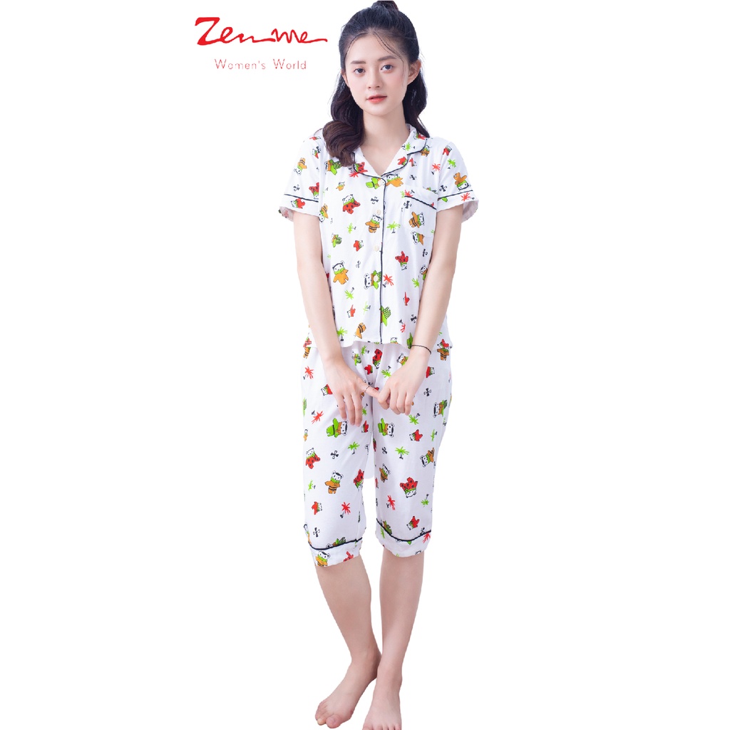 Đồ bộ mặc nhà Zen Me Pijama cộc lửng, chất liệu cotton, thoáng mát nhiều họa tiết