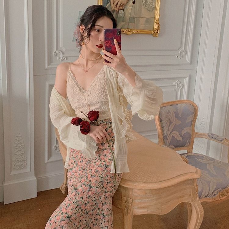 Áo Khoác Cardigan Chiffon Mỏng Tay Dài Chống Nắng Mùa Hè Phong Cách Phương Tây Mới Cho Nữ