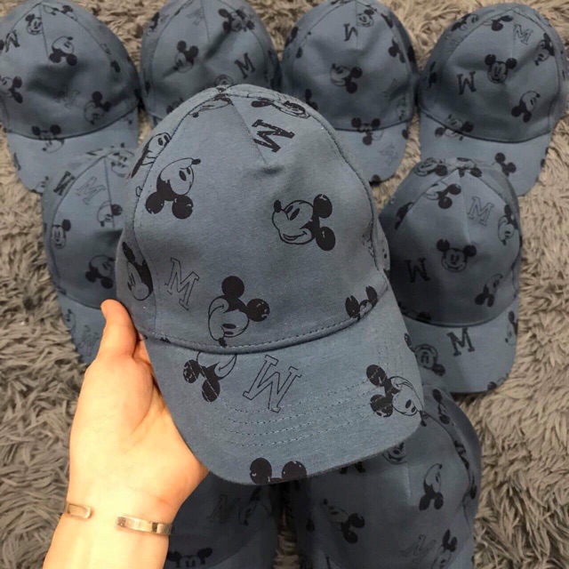 Set hai mũ mickey xanh-xám