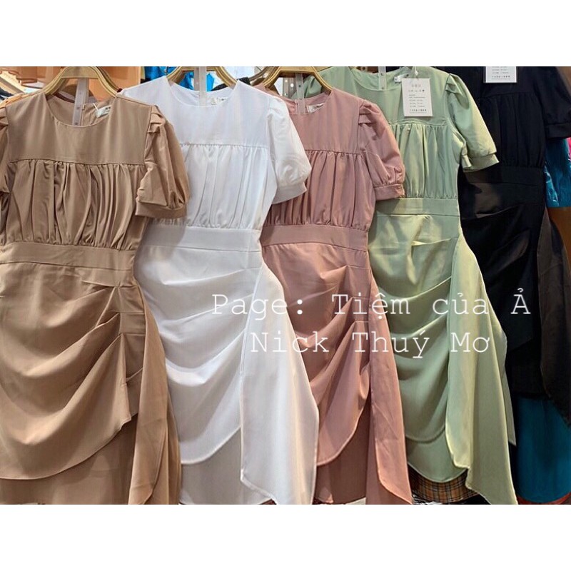 Váy thiết kế vạt chéo nhún ngực kèm ảnh thật | BigBuy360 - bigbuy360.vn