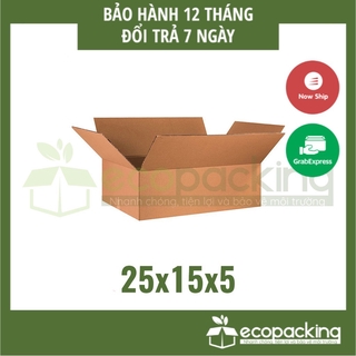 [XẢ KHO] Combo 50 thùng hộp carton 25x15x5 cm để đóng gói giao hàng