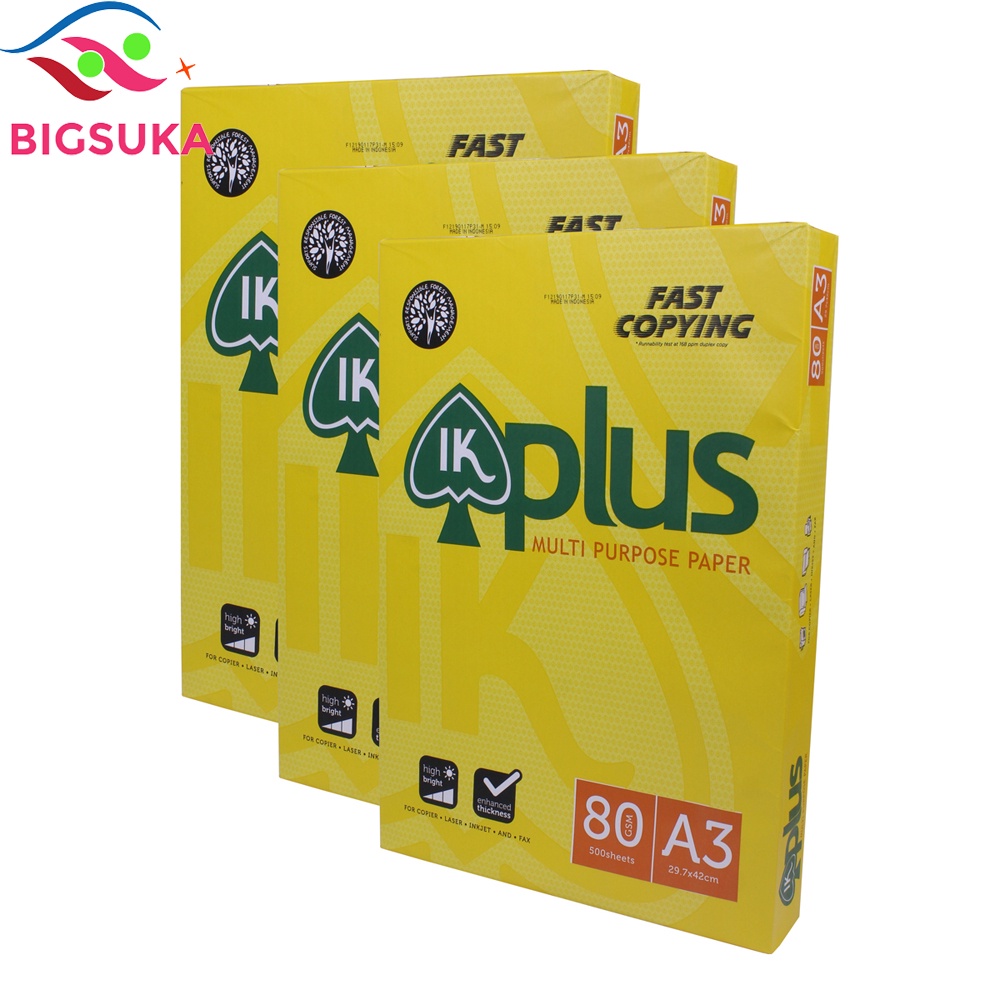 Giấy A3 IK Plus 80gsm 500 tờ - xuất xứ Indonesia