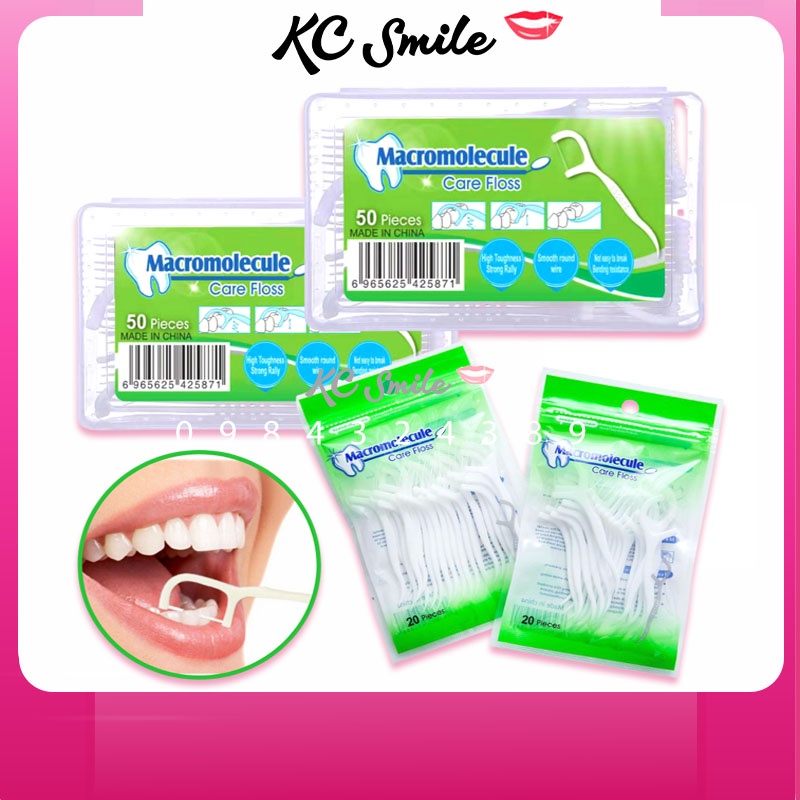 Tăm chỉ nha khoa hộp 50 chiếc và Túi 20 chiếc tăm xỉa răng vệ sinh răng miệng sạch sẽ khoẻ khoắn