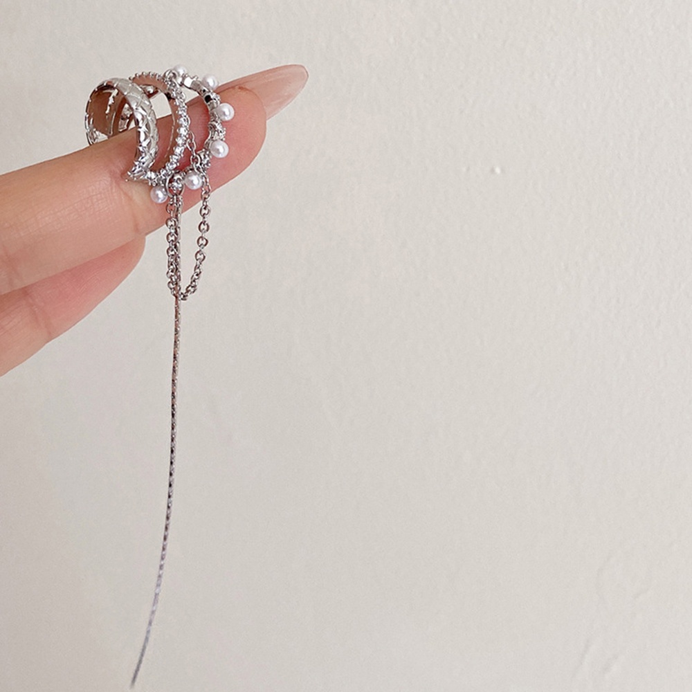 1 Khuyên Kẹp Vành Tai Dáng Dài Đính Ngọc Trai Thời Trang Cho NữYanqueens Quà tặng trang sức