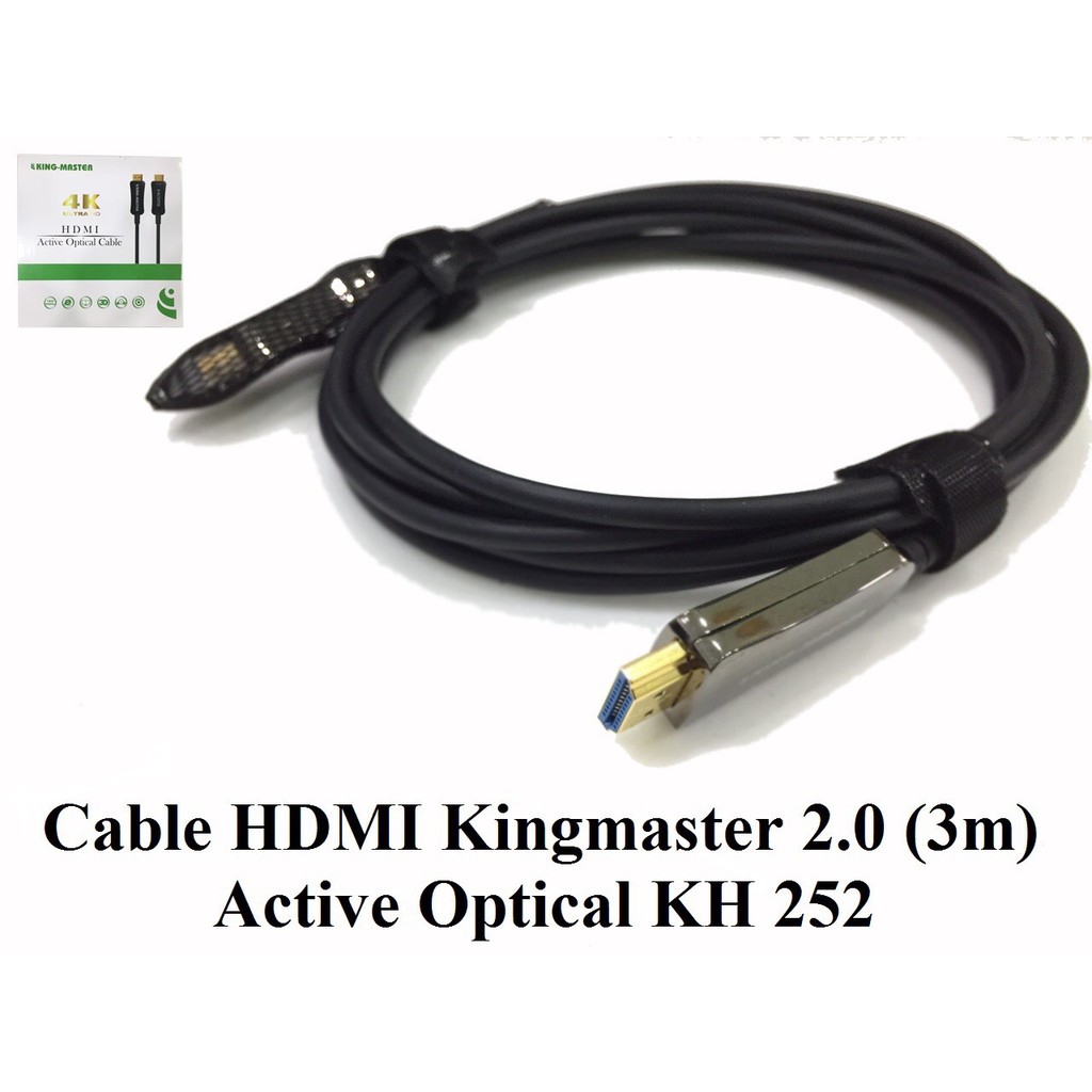 Cáp HDMI Kingmaster 2.0 Active Optical dây từ 1.5m - 90m , 1.5m KH 251, 3m KH 252, 5m KH 253, 10m kh 254, 15m kh 255