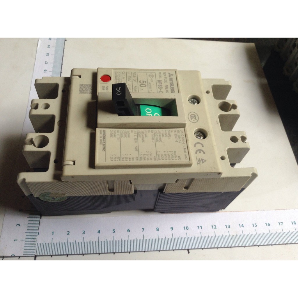 Cầu dao tự động, aptomat CB MCB MCCB 2(3) pha 50A 380v 220v NF63-CW  MITSUBISHI Nhật