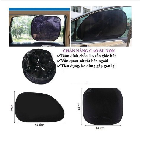 Tấm che nắng cao su non cửa bên ô tô, xe hơi tự hút không cần đế hích