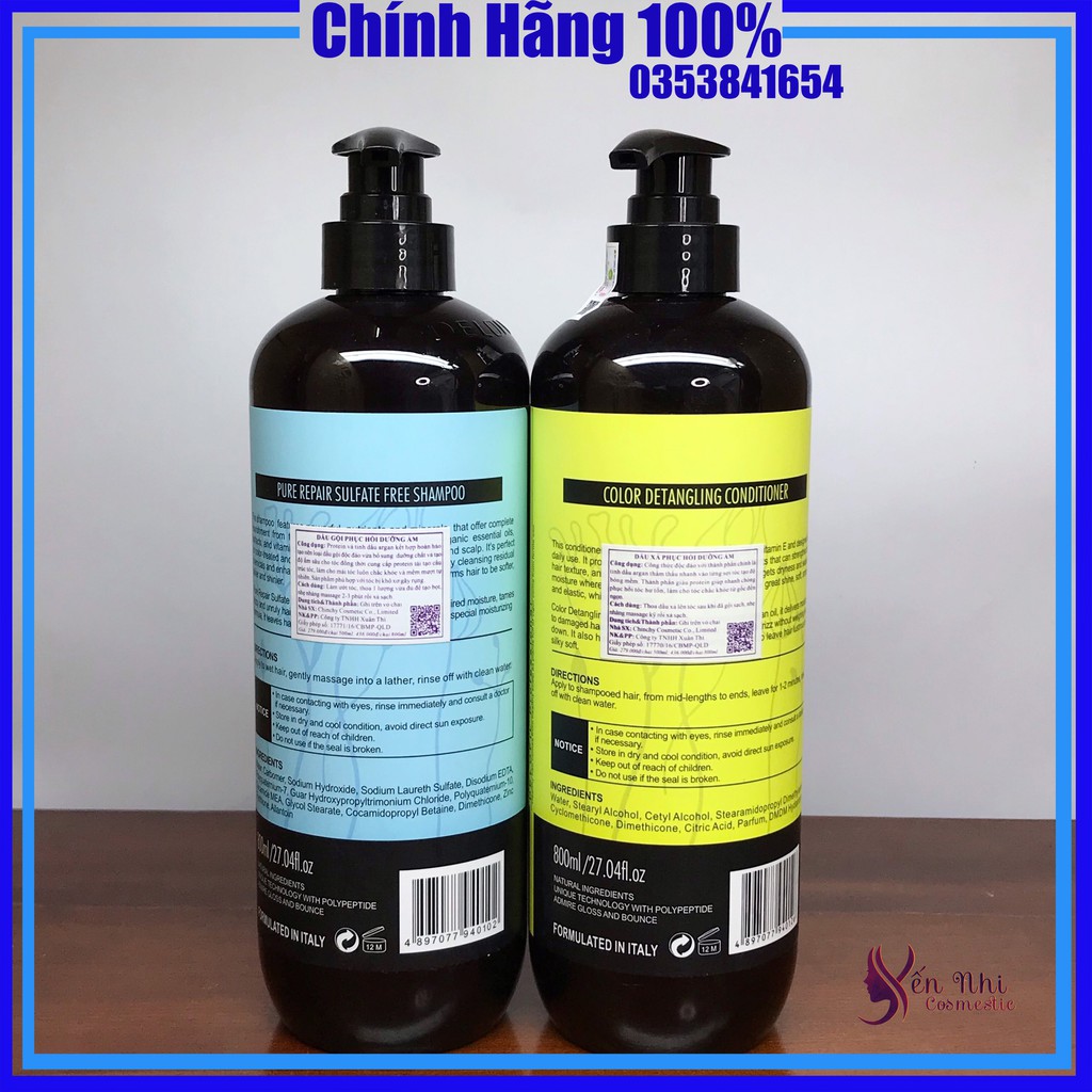 Dầu cặp delofil cặp dầu gội đầu giữ ẩm sâu delofil 800ml, Mỹ phẩm tóc yến nhi DG03