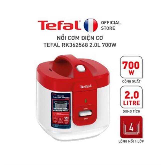 [Mã ELHADEV giảm 4% đơn 300K] Nồi cơm điện tử Tefal RK362568 - 2.0 L, 700W Hàng chính Hãng