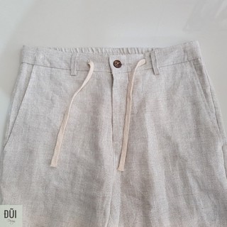 Quần đũi nam cạp liền ống côn dài be