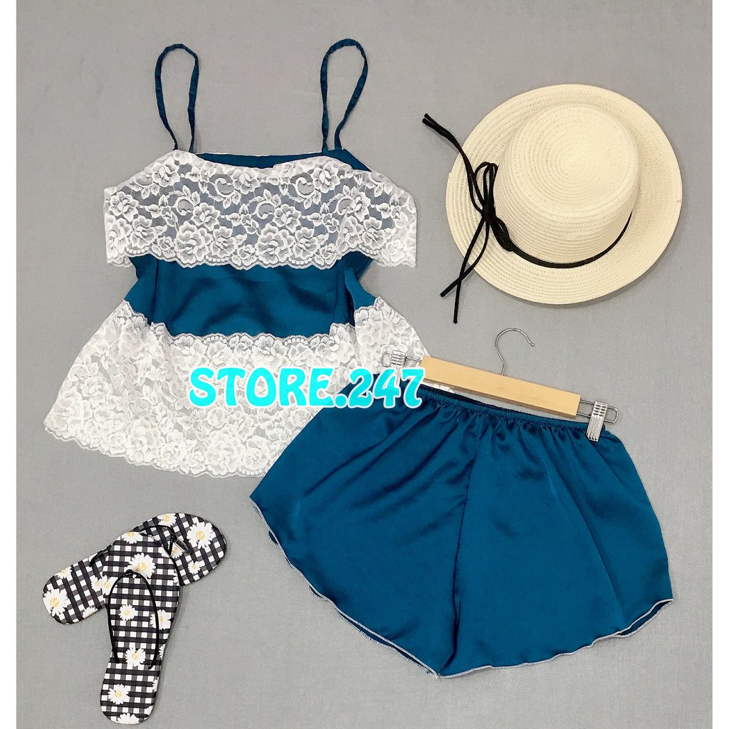 [Size 40-55kg] Bộ mặc nhà Phi satin siêu cưng mát mịn không nhăn thích hợp mặc ngủ mặc nhà bao đẹp. | BigBuy360 - bigbuy360.vn