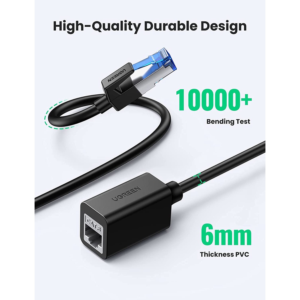 Cáp mạng Cat8 nối dài RJ45 UGREEN NW192 | Hỗ trợ băng thông 40Gbps | Khả năng chống nhiễu cao | Bảo Hành 18 Tháng 1 Đổi1