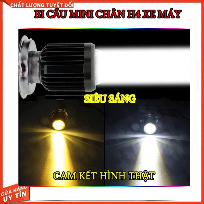 BÓNG LED H4 TÍCH HỢP BI CẦU MINI CÓ COS-PHA ( GIÁ 1 BÓNG)