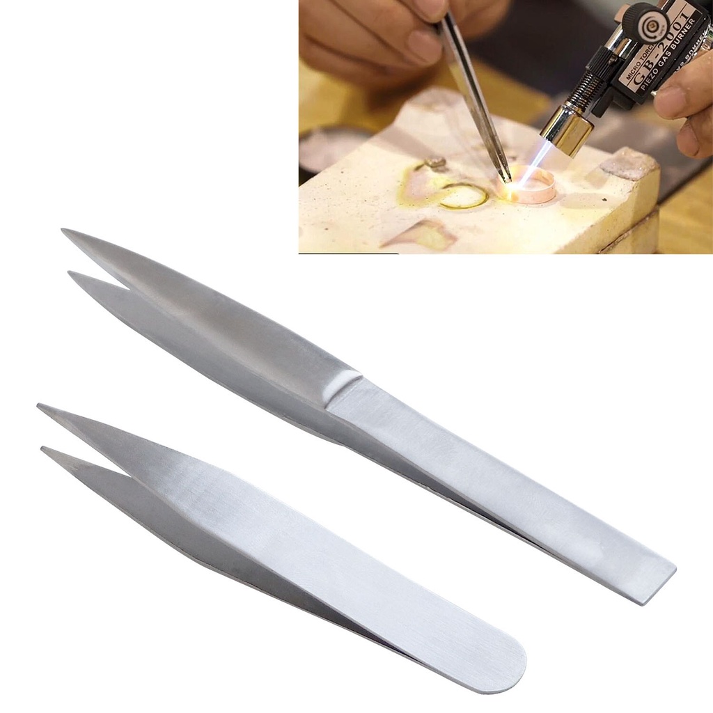 Nhíp Đầu Thẳng / Cong Bằng Thép Không Gỉ Chất Lượng Cao Dùng Làm Trang Sức