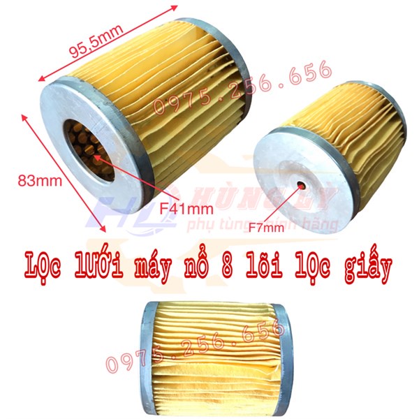 Lọc lưới máy nổ 8 lõi lọc giấy phụ tùng máy nổ 8 phụ tùng máy nông nghiệp phụ tùng Hùng Lỳ