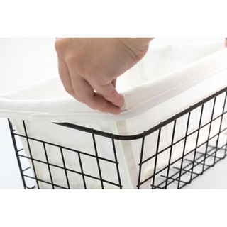 Giỏ sắt đựng đồ kèm lót (size 28cm)