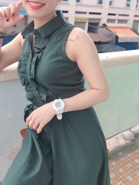 Đầm xòe chấm bi Banana Republic