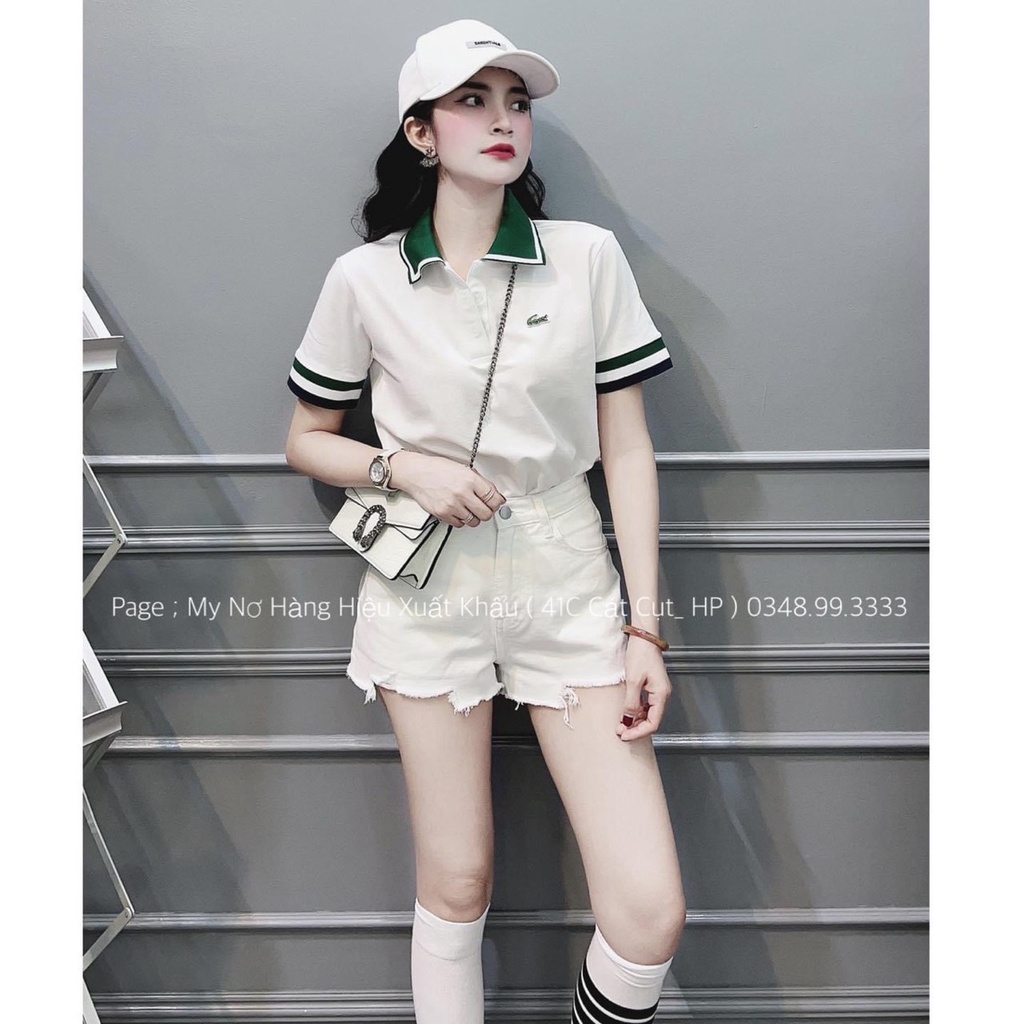 Áo polo cổ bẻ cá sấu màu xanh
