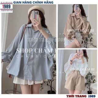 Áo sơ mi nữ hàn quốc tay bồng form rộng tiểu thư bánh bèo dễ thương 3 mầu -PHƯƠNG VŨ 1989