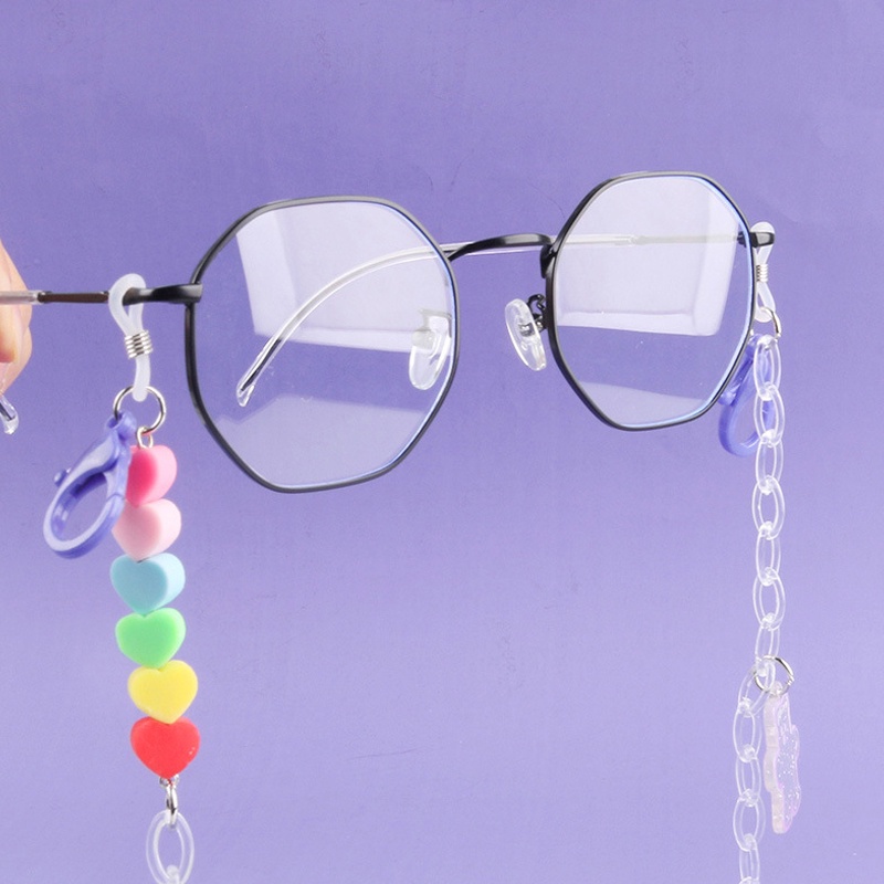 Dây đeo mắt kính đính hạt trong suốt chống thất lạc
