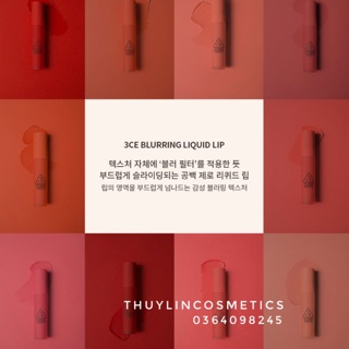 son kem lì 3CE Blurring liquid lip siêu lì