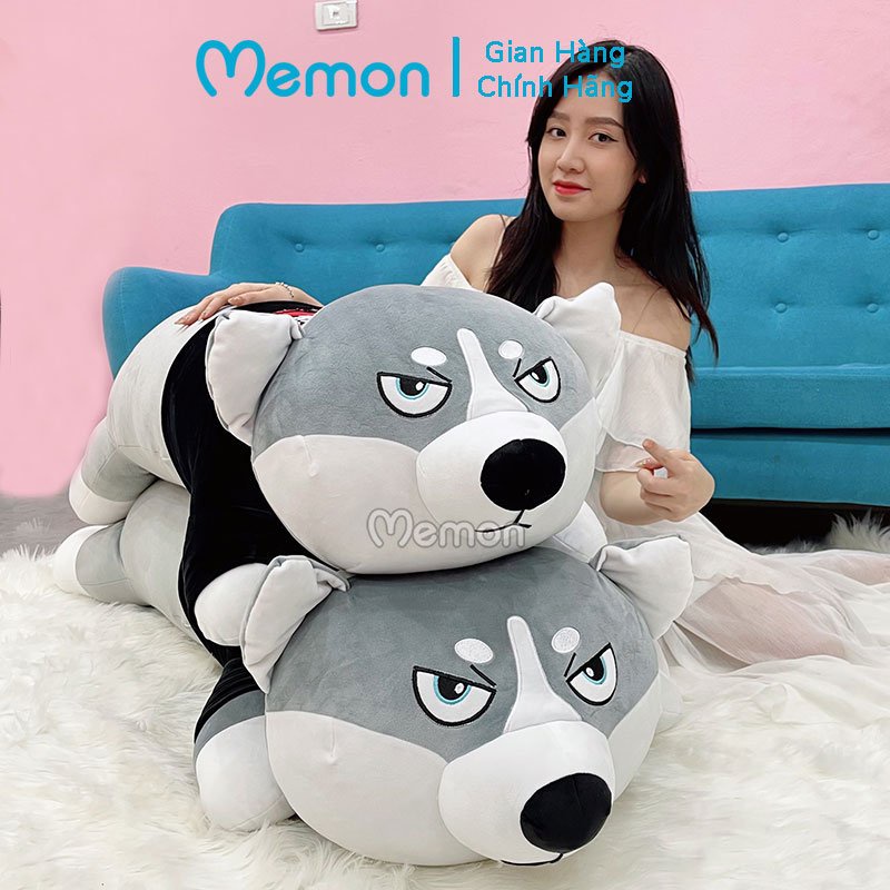 [Mã LIFEMALL2505 giảm 10% đơn 250K] Gấu Bông Chó Husky Siêu To Khổng Lồ Cao Cấp Memon