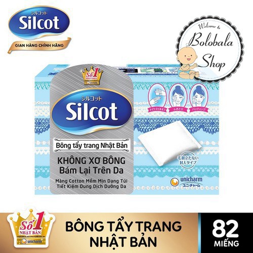 Bông tẩy trang Silcot Nhật Bản Hộp cơ bản 82 miếng/ cao cấp 66 miếng
