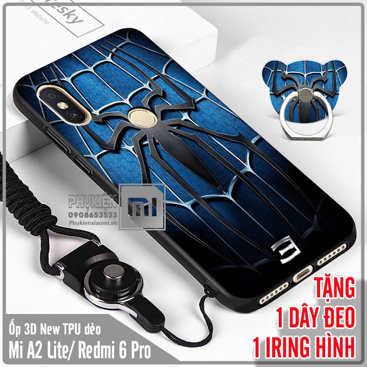 FREESHIP ĐƠN 99K_Ốp lưng Xiaomi Mi A2 Lite / Redmi 6 Pro Hình 3D NEW nhựa TPU dẻo - Kèm Dây + iRing