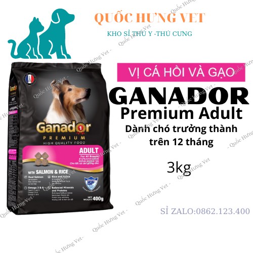 Thức Ăn Hạt Khô Ganador Cho Chó Con, Chó Lớn 3kg