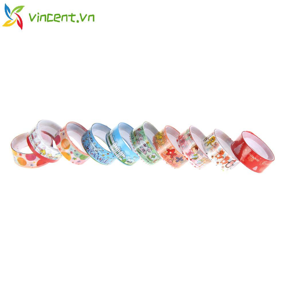 10 Cuộn Băng Keo Dán Trang Trí Kích Thước 1.5cmx2.5m