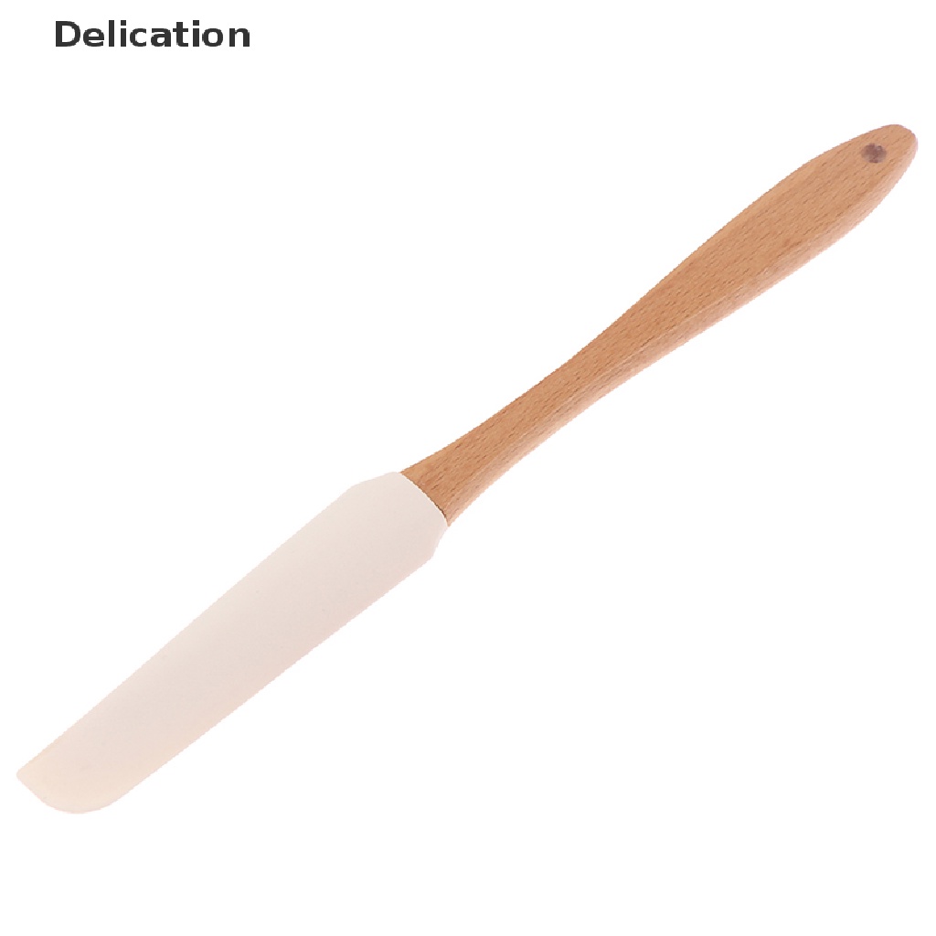 1 Cây Phới Trét Kem / Bơ Bằng Silicone Tay Cầm Gỗ Bền Bỉ Có Thể Tháo Rời