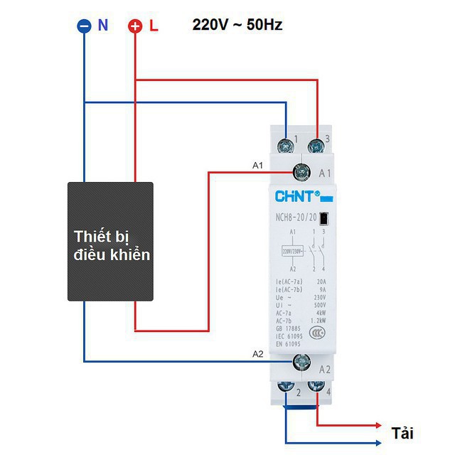 Khởi Động Từ 1 Pha CHINT NCH8 - 25A/220V