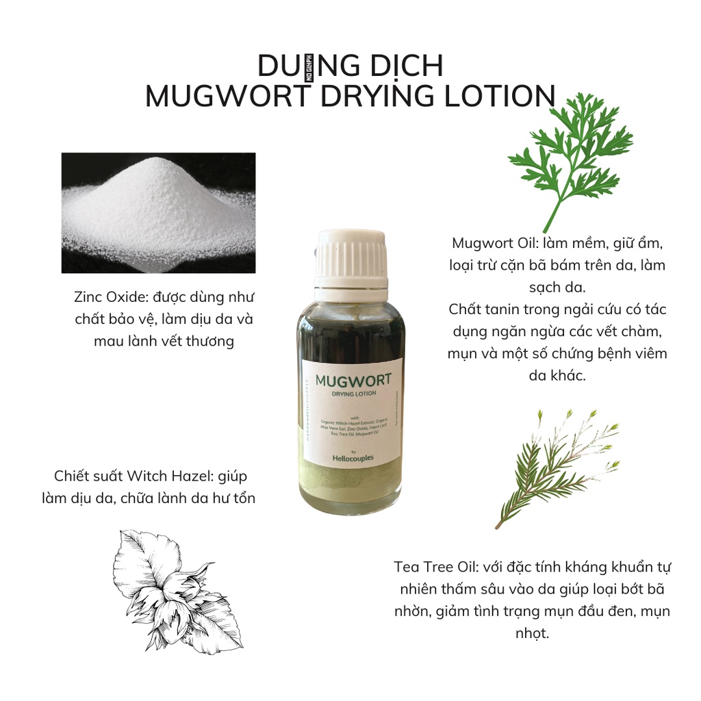 Dung Dịch Chấm Mụn Mugwort Drying Lotion Hellocouples Handmade