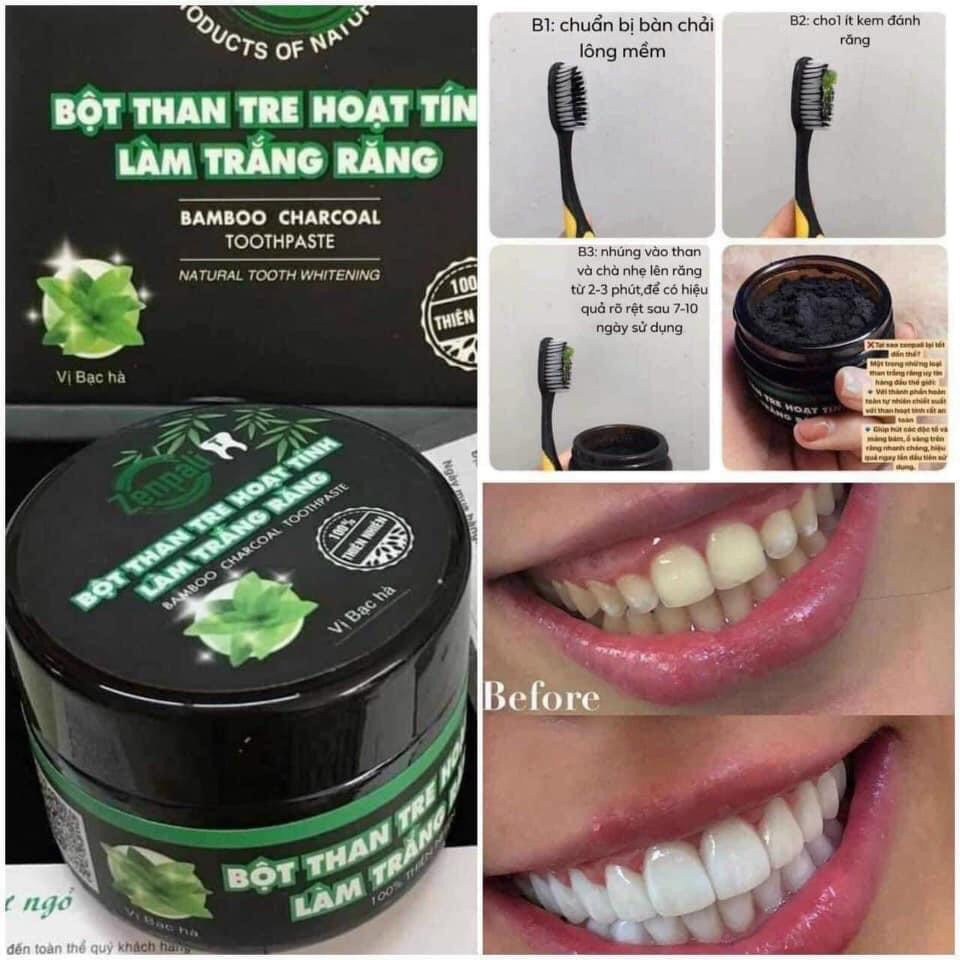 Bột trắng răng than hoạt tính Zenpali chính hãng