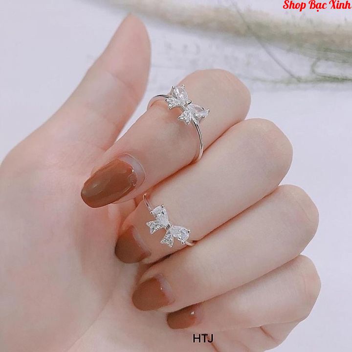 Nhẫn Nơ , Nhẫn nữ Nơ Bạc Ta ⚡️XINH XẮN, rẻ Vô Đối.💎