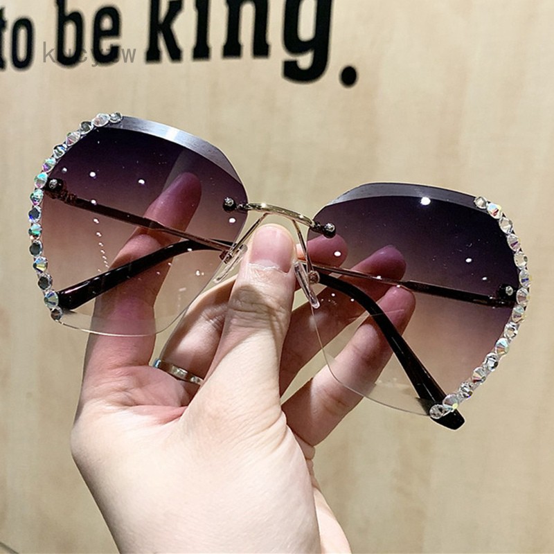 Kính Mát Không Viền Đính Đá Phong Cách Hàn Quốc Cho Nữ gentle monster