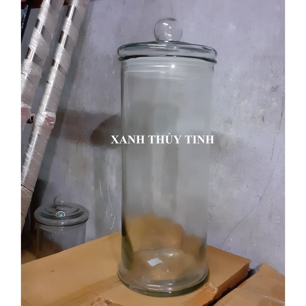 Bình thủy tinh trụ trơn ngâm củ sâm, ngâm quả, ngâm nấm linh chi - 25 Lít