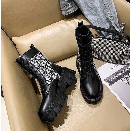 Boots ủng túi cạnh mix họa tiết xinh