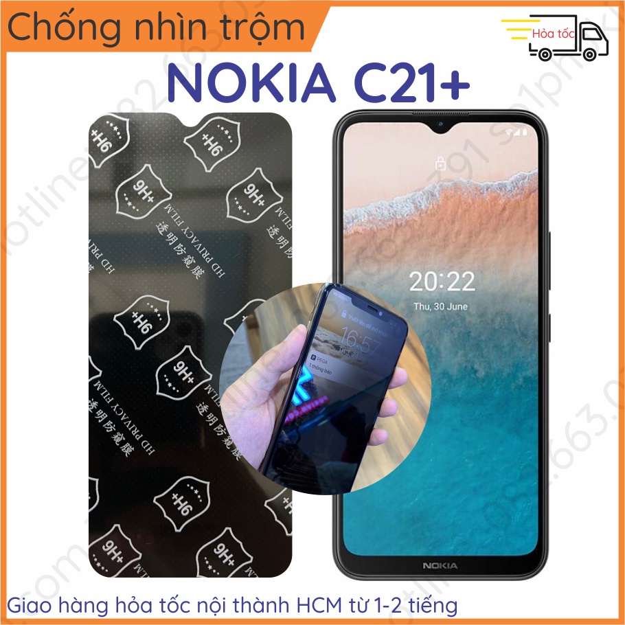 Dán cường lực chống nhìn trộm Nokia C21+ (c21 plus) nano &amp; ppf (tự phục hồi vết thương)